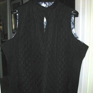 Ladies Black QUILTED VEST Plus Size 3X No Label